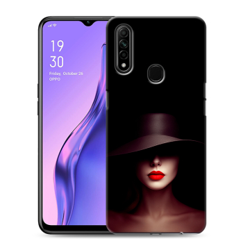 Силиконовый противоударный чехол на OPPO A31 с принтом Девушка в шляпе Силиконовый противоударный чехол на OPPO A31 с принтом Девушка в шляпе