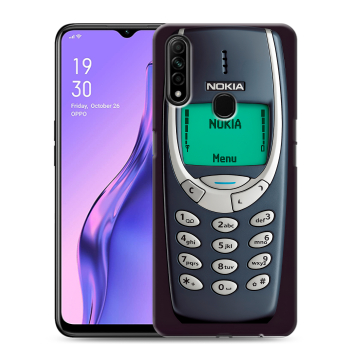 Силиконовый противоударный чехол на OPPO A31 с принтом Старый телефон
