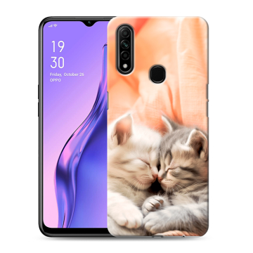 Силиконовый противоударный чехол на OPPO A31 с принтом Котята