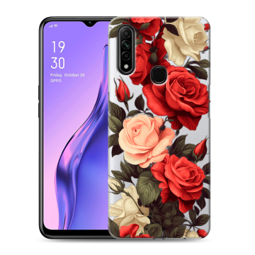 Силиконовый противоударный чехол на OPPO A31 с принтом Розы Силиконовый противоударный чехол на OPPO A31 с принтом Розы