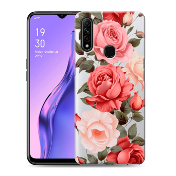 Силиконовый противоударный чехол на OPPO A31 с принтом Розы Силиконовый противоударный чехол на OPPO A31 с принтом Розы