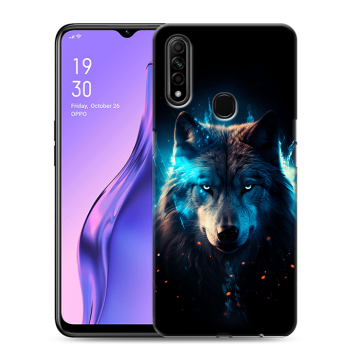 Силиконовый противоударный чехол на OPPO A31 с принтом Волк ночной