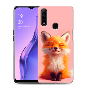 Силиконовый противоударный чехол на OPPO A31 с принтом милая лиса Силиконовый противоударный чехол на OPPO A31 с принтом милая лиса
