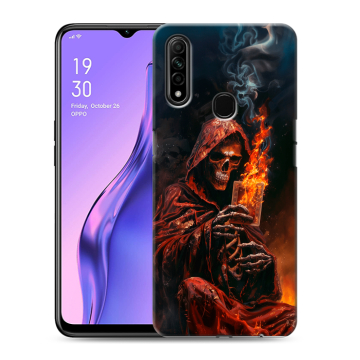 Силиконовый противоударный чехол на OPPO A31 с принтом Скелет и карты Силиконовый противоударный чехол на OPPO A31 с принтом Скелет и карты