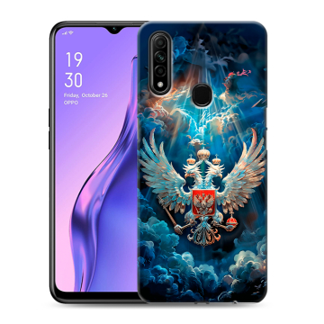 Силиконовый противоударный чехол на OPPO A31 с принтом Герб флаг России Силиконовый противоударный чехол на OPPO A31 с принтом Герб флаг России