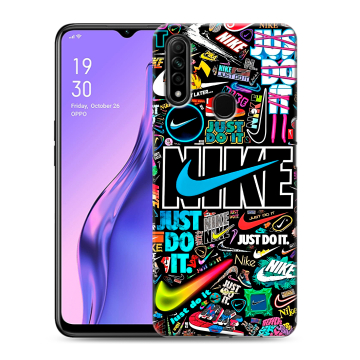 Силиконовый противоударный чехол на OPPO A31 с принтом найк nike черный