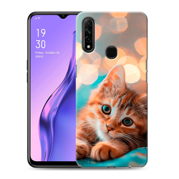 Силиконовый противоударный чехол на OPPO A31 с принтом котик Силиконовый противоударный чехол на OPPO A31 с принтом котик