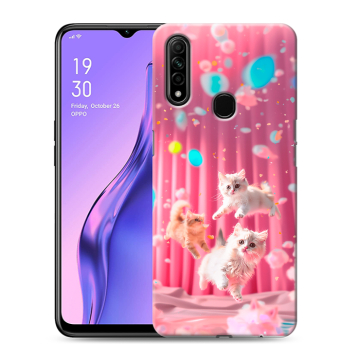 Силиконовый противоударный чехол на OPPO A31 с принтом милые котики Силиконовый противоударный чехол на OPPO A31 с принтом милые котики