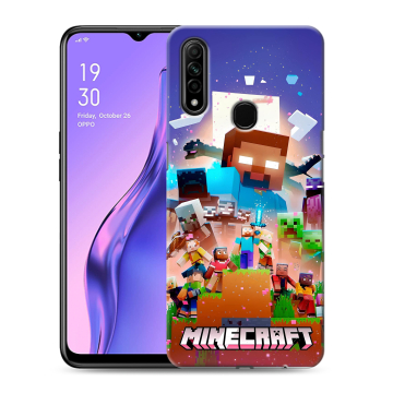 Силиконовый противоударный чехол на OPPO A31 с принтом Майнкрафт Minecraft