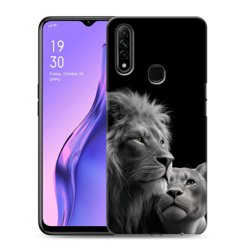 Силиконовый противоударный чехол на OPPO A31 с принтом Лев кошки Силиконовый противоударный чехол на OPPO A31 с принтом Лев кошки