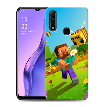 Силиконовый противоударный чехол на OPPO A31 с принтом Майнкрафт Minecraft