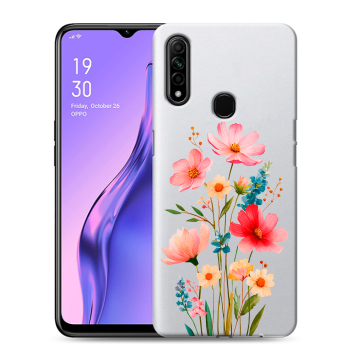 Силиконовый противоударный чехол на OPPO A31 с принтом Цветы Силиконовый противоударный чехол на OPPO A31 с принтом Цветы