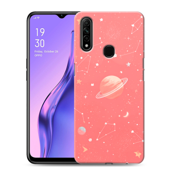 Силиконовый противоударный чехол на OPPO A31 с принтом Розовый космос Силиконовый противоударный чехол на OPPO A31 с принтом Розовый космос