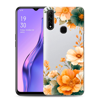 Силиконовый противоударный чехол на OPPO A31 с принтом Цветы принт Силиконовый противоударный чехол на OPPO A31 с принтом Цветы принт