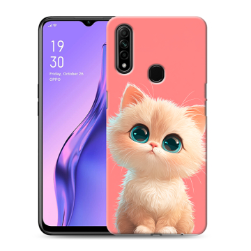 Силиконовый противоударный чехол на OPPO A31 с принтом Розовый котенок Силиконовый противоударный чехол на OPPO A31 с принтом Розовый котенок