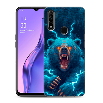 Силиконовый противоударный чехол на OPPO A31 с принтом Медведь Силиконовый противоударный чехол на OPPO A31 с принтом Медведь