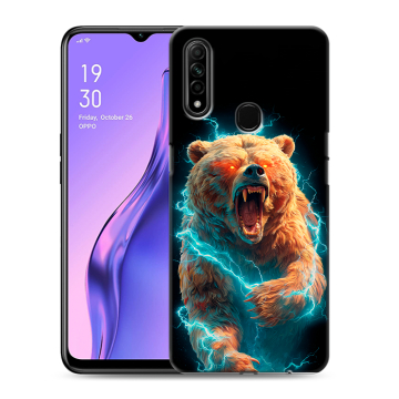 Силиконовый противоударный чехол на OPPO A31 с принтом Медведь Силиконовый противоударный чехол на OPPO A31 с принтом Медведь