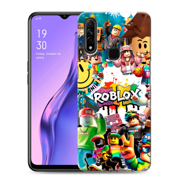 Силиконовый противоударный чехол на OPPO A31 с принтом Roblox Роблокс