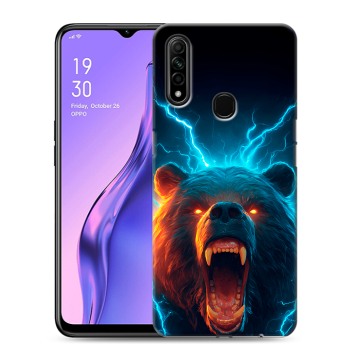 Силиконовый противоударный чехол на OPPO A31 с принтом Медведь Силиконовый противоударный чехол на OPPO A31 с принтом Медведь