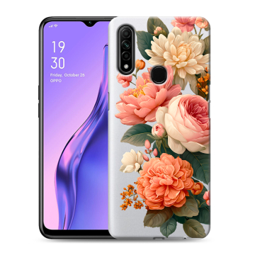 Силиконовый противоударный чехол на OPPO A31 с принтом цветы Силиконовый противоударный чехол на OPPO A31 с принтом цветы