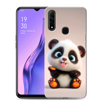 Силиконовый противоударный чехол на OPPO A31 с принтом милая панда Силиконовый противоударный чехол на OPPO A31 с принтом милая панда