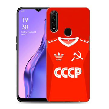 Силиконовый противоударный чехол на OPPO A31 с принтом Флаг Герб СССР