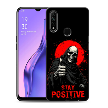 Силиконовый противоударный чехол на OPPO A31 с принтом смешной скелет