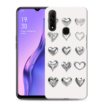Силиконовый противоударный чехол на OPPO A31 с принтом Y2K сердечки Силиконовый противоударный чехол на OPPO A31 с принтом Y2K сердечки