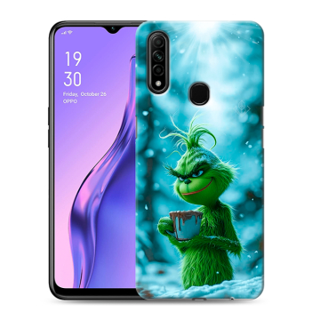 Силиконовый противоударный чехол на OPPO A31 с принтом Новый год гринч