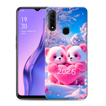 Силиконовый противоударный чехол на OPPO A31 с принтом Новый год Силиконовый противоударный чехол на OPPO A31 с принтом Новый год