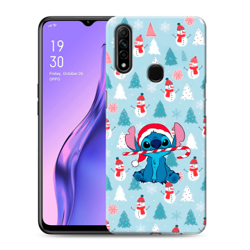 Силиконовый противоударный чехол на OPPO A31 с принтом Стич Новый год Силиконовый противоударный чехол на OPPO A31 с принтом Стич Новый год