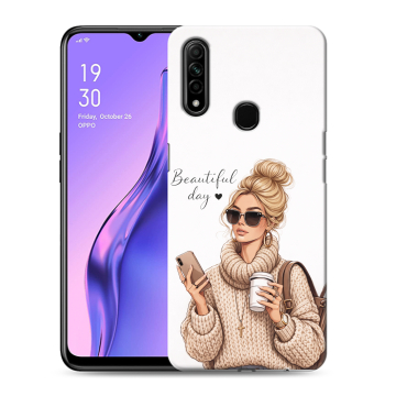 Силиконовый противоударный чехол на OPPO A31 с принтом женский Силиконовый противоударный чехол на OPPO A31 с принтом женский