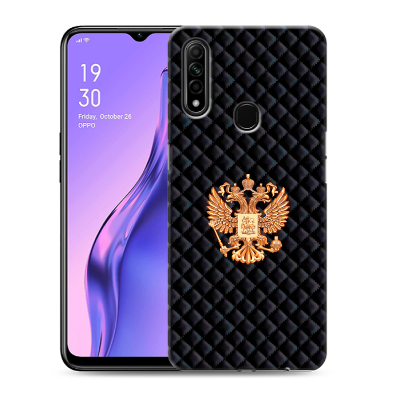 Силиконовый противоударный чехол на OPPO A31 с принтом Герб России принт Силиконовый противоударный чехол на OPPO A31 с принтом Герб России принт