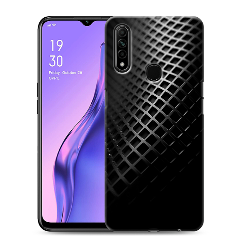 Силиконовый противоударный чехол на OPPO A31 с принтом Текстура металла Силиконовый противоударный чехол на OPPO A31 с принтом Текстура металла