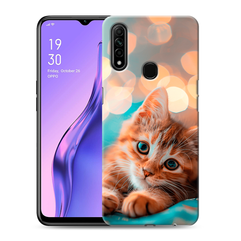 Пластиковый чехол на OPPO A31 с принтом котик Пластиковый чехол на OPPO A31 с принтом котик
