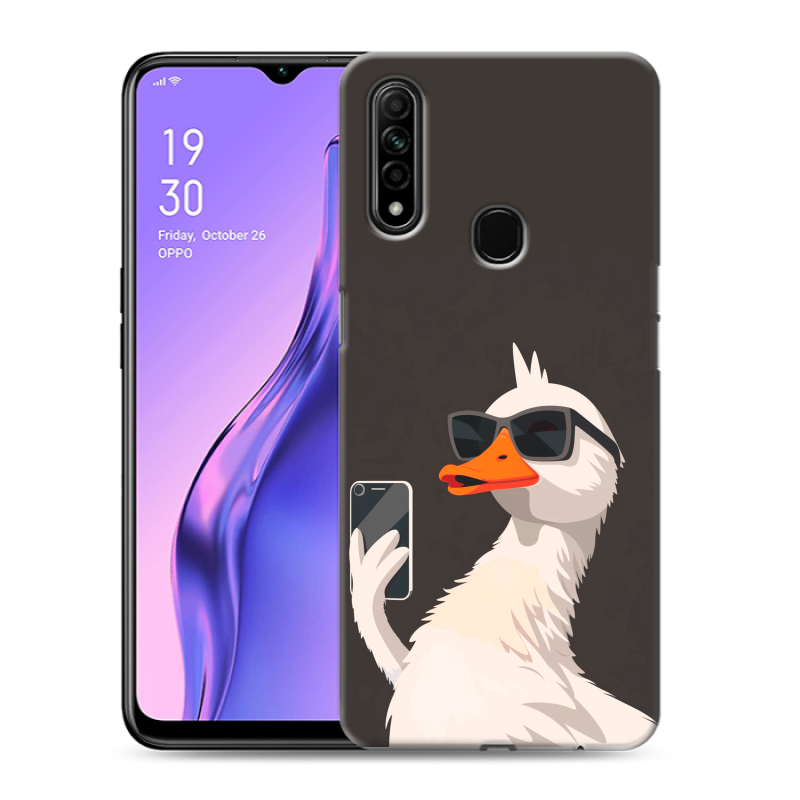 Пластиковый чехол на OPPO A31 с принтом утка в очках Пластиковый чехол на OPPO A31 с принтом утка в очках