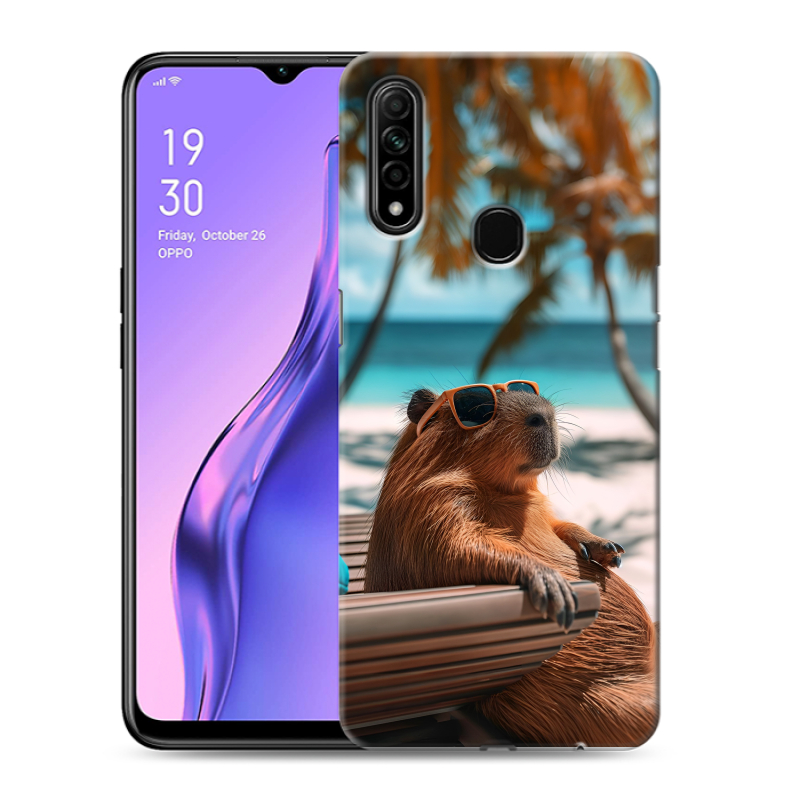 Пластиковый чехол на OPPO A31 с принтом Капибара Пластиковый чехол на OPPO A31 с принтом Капибара