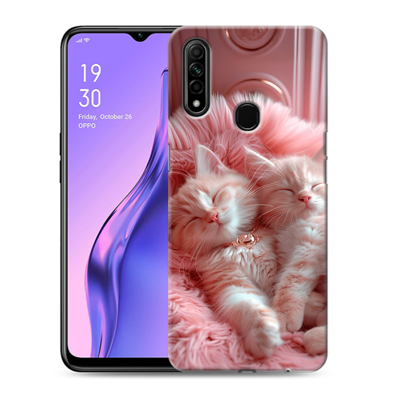 Пластиковый чехол на OPPO A31 с принтом котята котики Пластиковый чехол на OPPO A31 с принтом котята котики