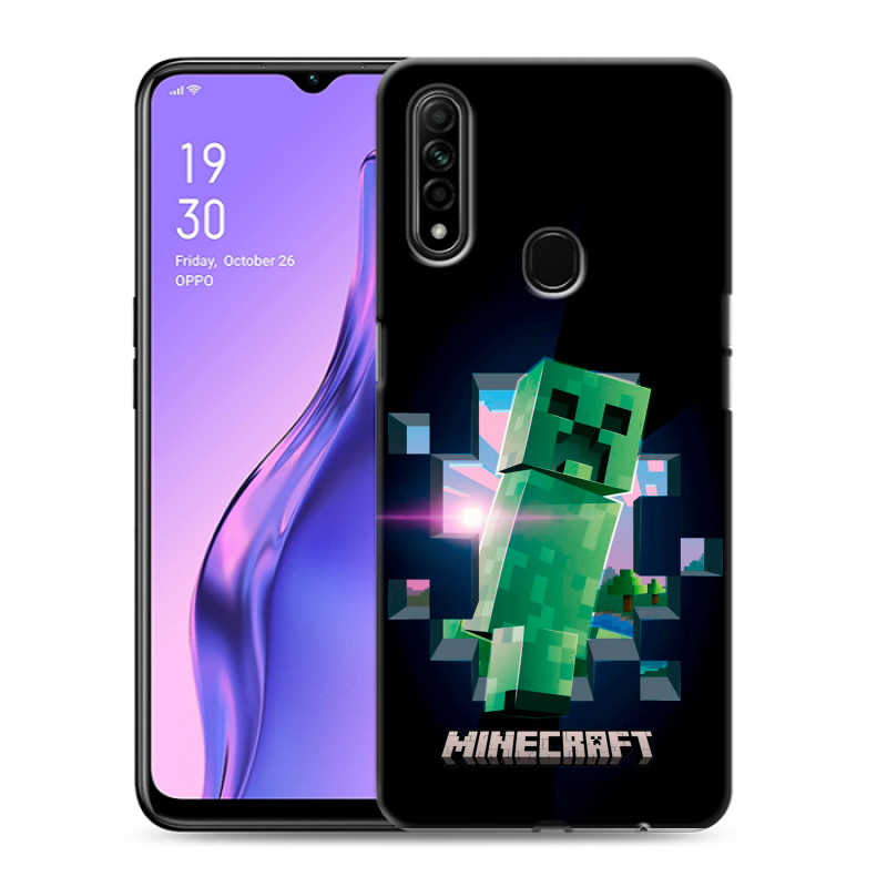 Силиконовый противоударный чехол на OPPO A31 с принтом Майнкрафт Minecraft Силиконовый противоударный чехол на OPPO A31 с принтом Майнкрафт Minecraft