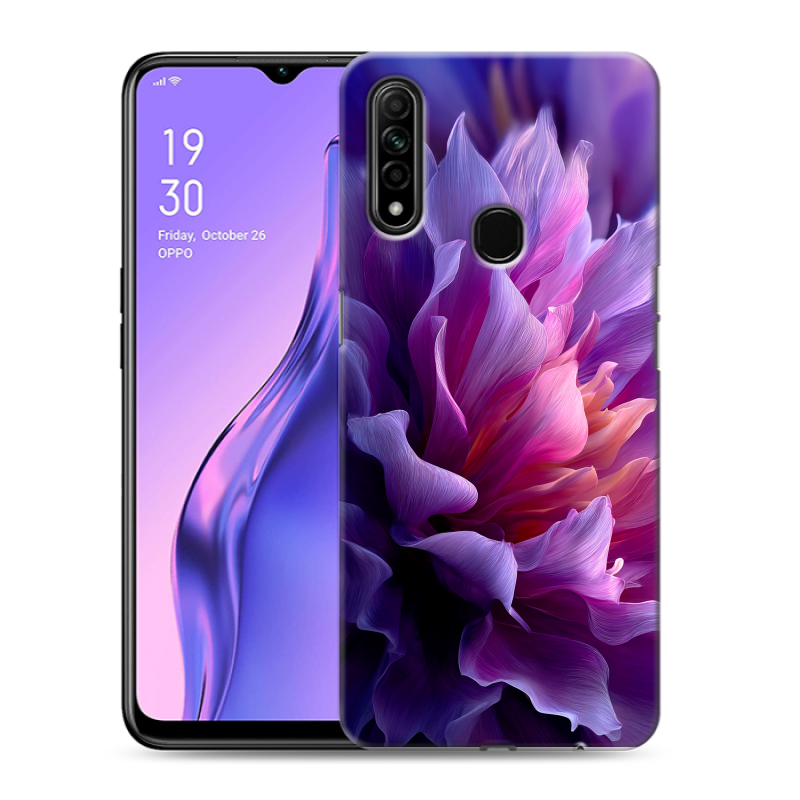 Силиконовый противоударный чехол на OPPO A31 с принтом женский цветы Силиконовый противоударный чехол на OPPO A31 с принтом женский цветы
