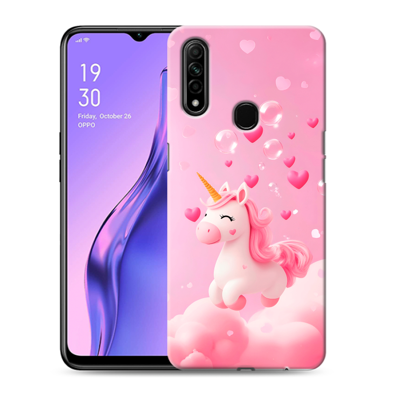 Силиконовый противоударный чехол на OPPO A31 с принтом Единорог Силиконовый противоударный чехол на OPPO A31 с принтом Единорог