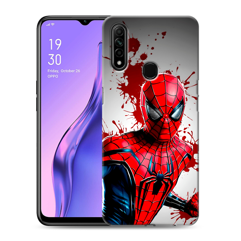 Силиконовый противоударный чехол на OPPO A31 с принтом Spiderman Человек паук Силиконовый противоударный чехол на OPPO A31 с принтом Spiderman Человек паук