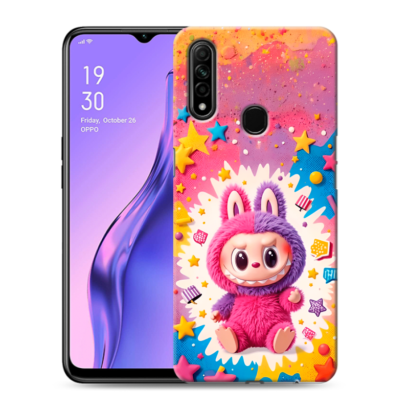 Пластиковый чехол на OPPO A31 с принтом Labubu Лабубу Пластиковый чехол на OPPO A31 с принтом Labubu Лабубу
