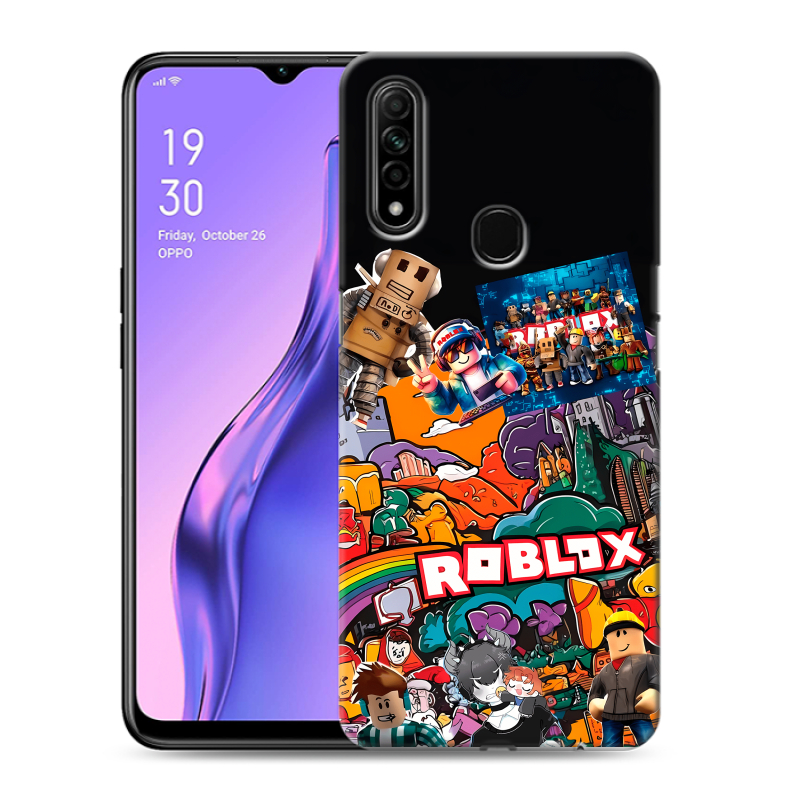 Силиконовый противоударный чехол на OPPO A31 с принтом Roblox Роблокс Силиконовый противоударный чехол на OPPO A31 с принтом Roblox Роблокс