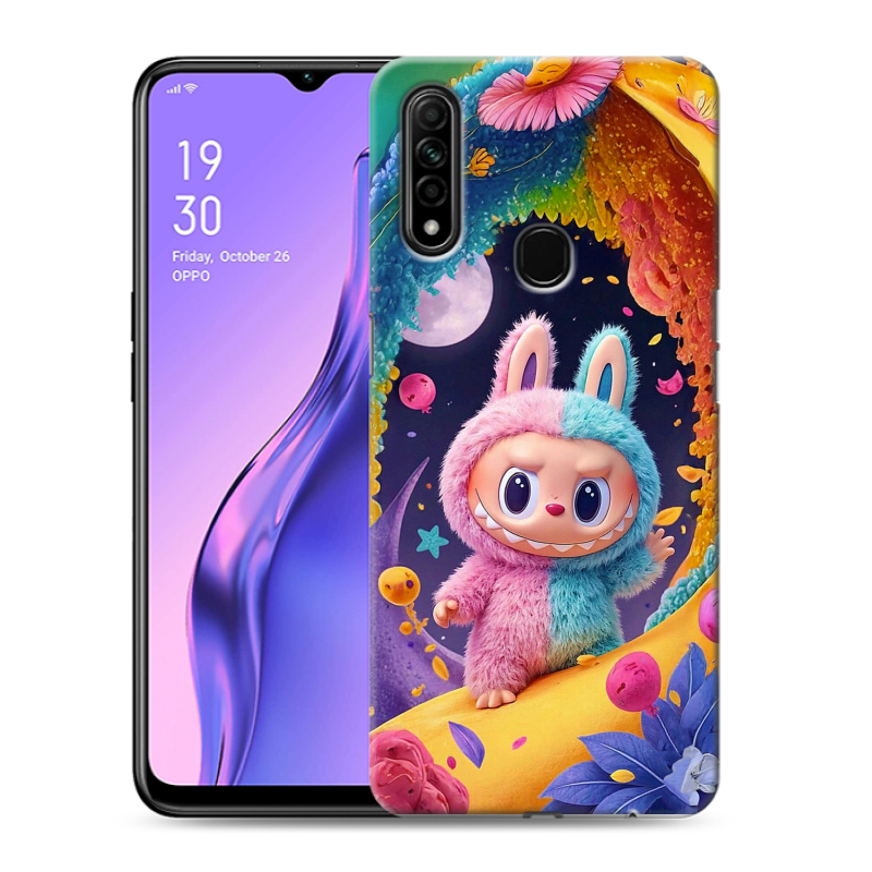 Пластиковый чехол на OPPO A31 с принтом Labubu Лабубу Пластиковый чехол на OPPO A31 с принтом Labubu Лабубу