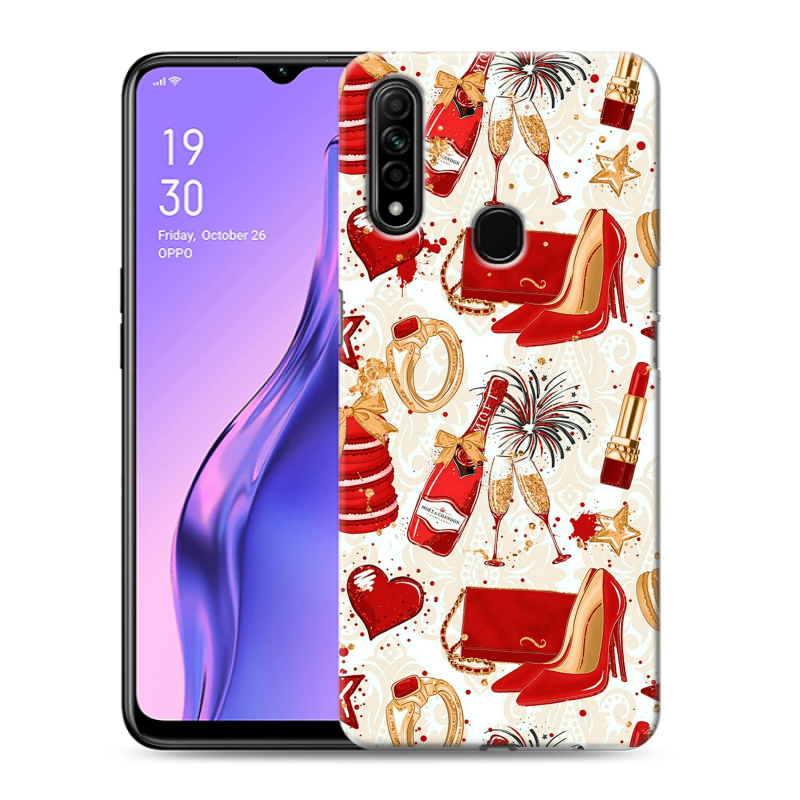 Пластиковый чехол на OPPO A31 с принтом Новый год Пластиковый чехол на OPPO A31 с принтом Новый год