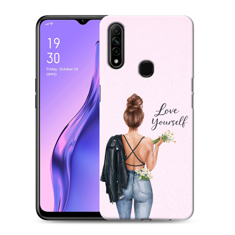 Силиконовый противоударный чехол на OPPO A31 с принтом женский Силиконовый противоударный чехол на OPPO A31 с принтом женский