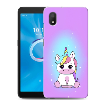 Силиконовый чехол на Alcatel 1B (2020) с принтом Единорог