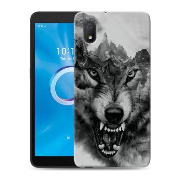 Силиконовый чехол на Alcatel 1B (2020) с принтом Волк