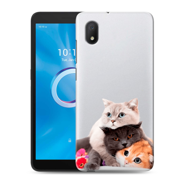 Силиконовый чехол на Alcatel 1B (2020) с принтом Кошки